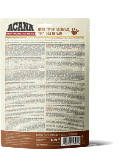 Acana Dog High-Protein Chunchy Chicken Liver Recipe 100gr λιχουδιές και σνακς για σκύλους